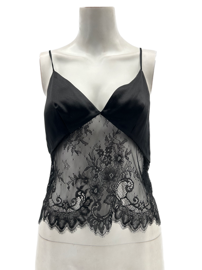 Top en soie et dentelle
