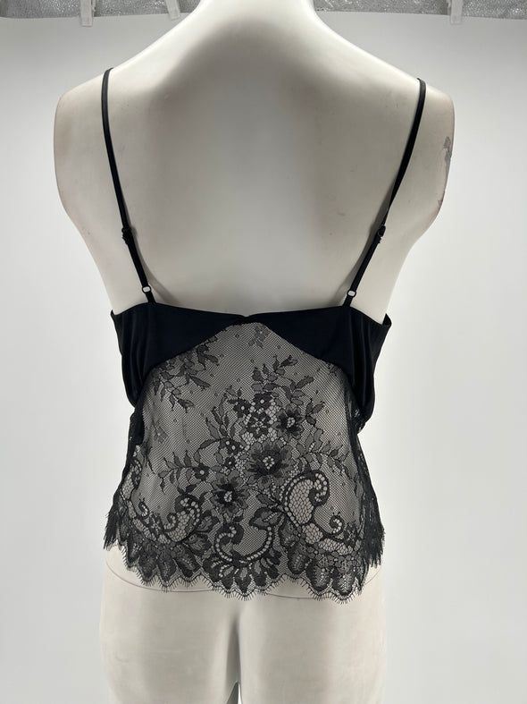 Top en soie et dentelle
