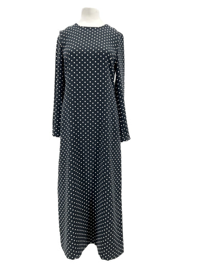 Robe noire à pois blancs