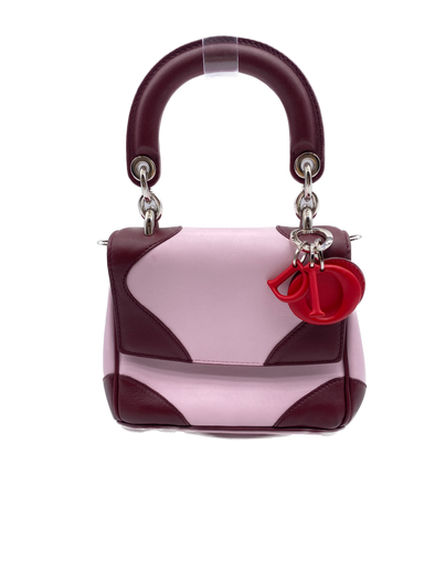 Petit sac à main "Be Dior" en cuir rose et rouge