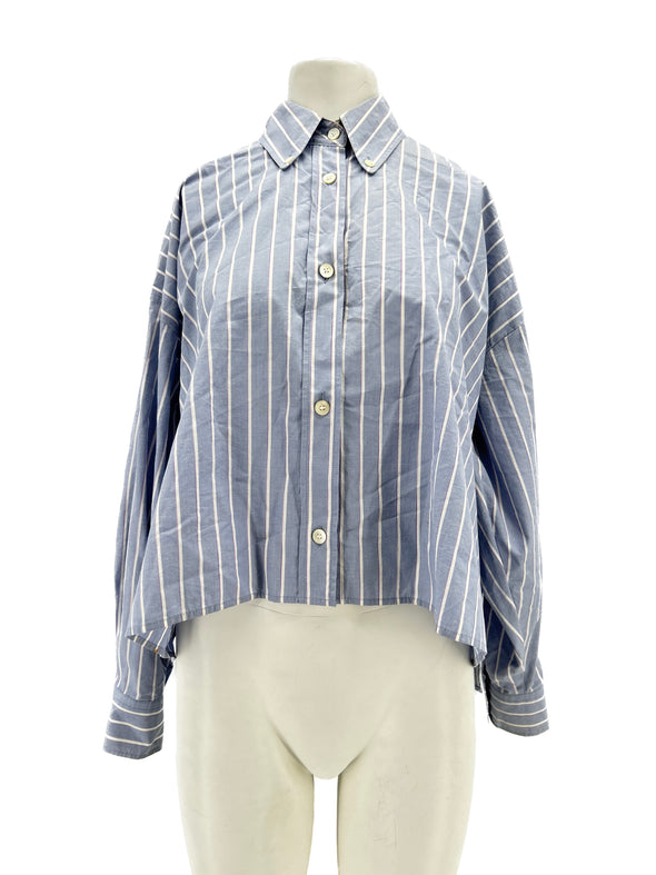 Chemise bleue à rayures