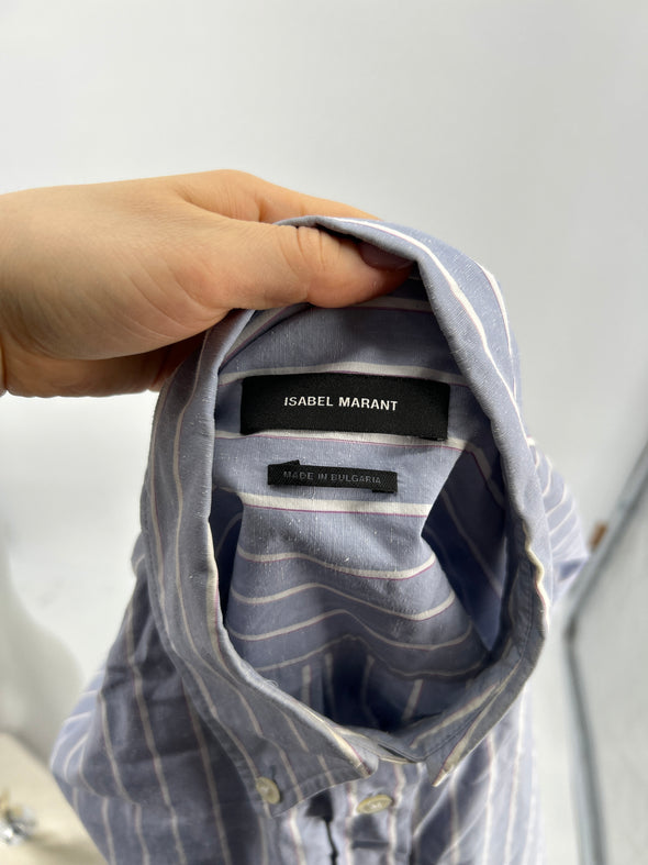Chemise bleue à rayures