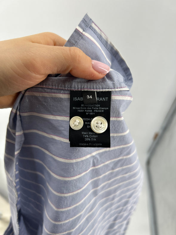Chemise bleue à rayures