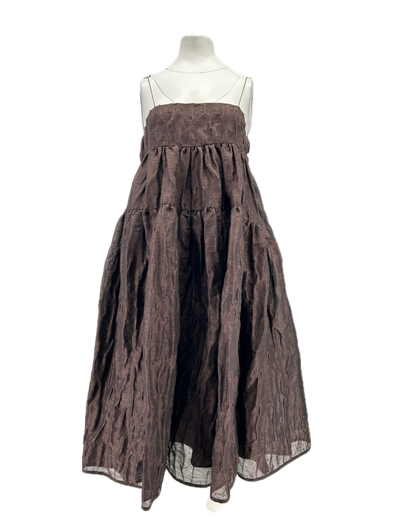Robe en lin marron
