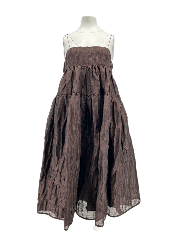Robe en lin marron