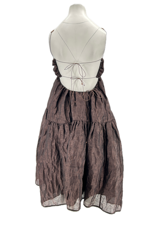 Robe en lin marron