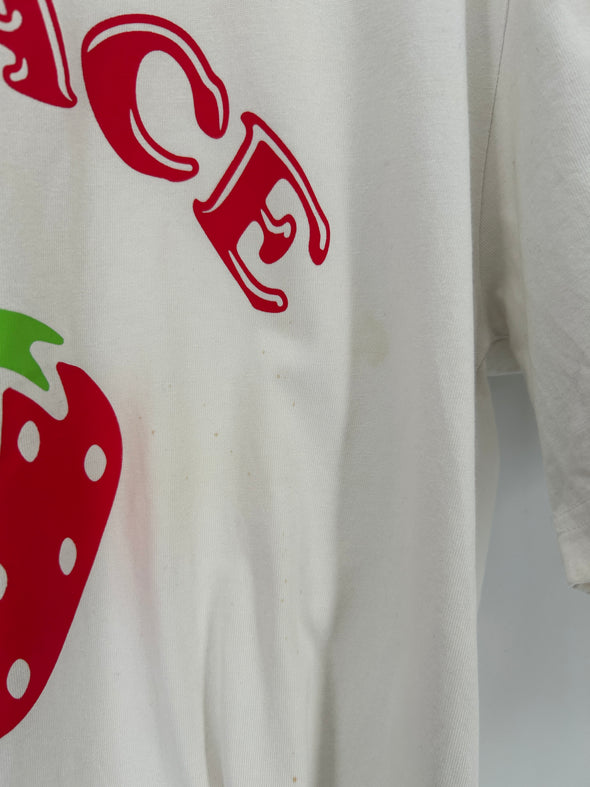 T-shirt blanc avec fraise