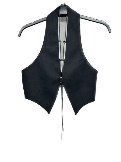 Gilet noir sans manches à dos nu