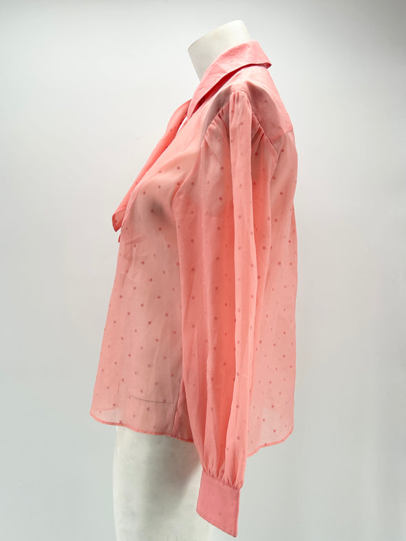 Chemise rose à pois