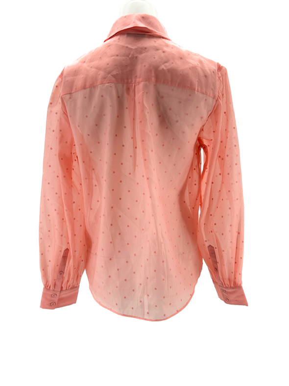 Chemise rose à pois