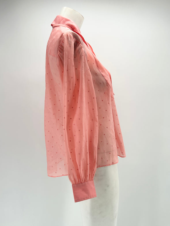 Chemise rose à pois