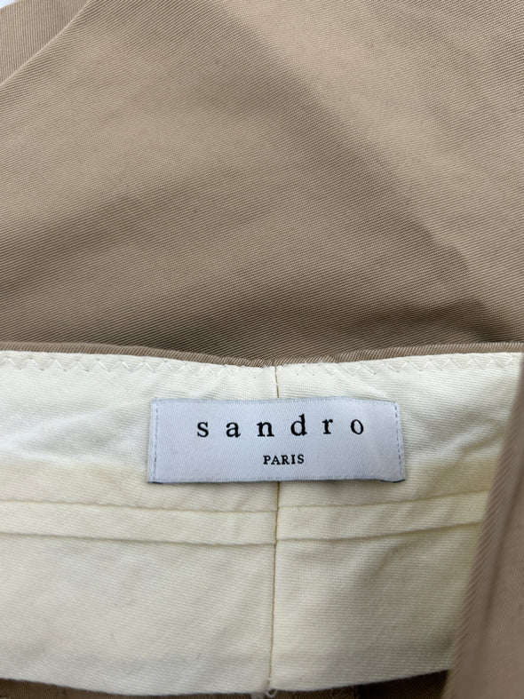 Pantalon beige ample plissé