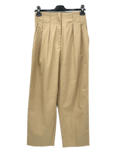 Pantalon beige ample plissé