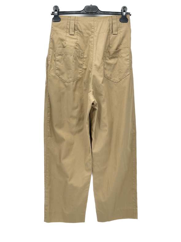 Pantalon beige ample plissé