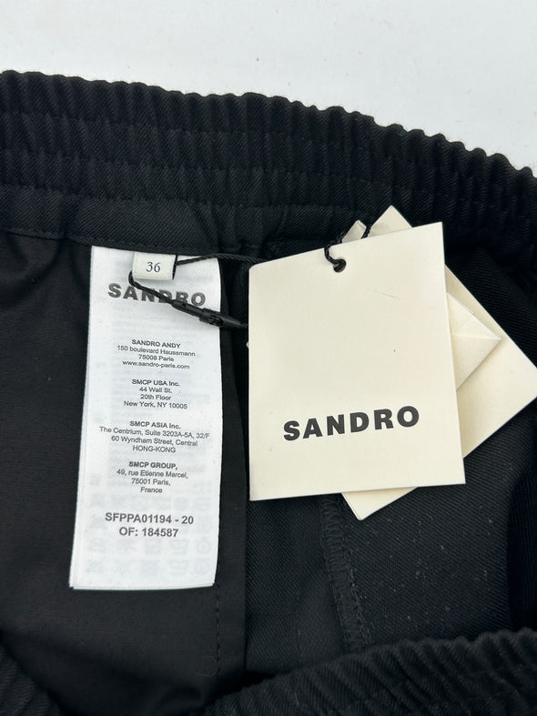 Pantalon noir à bande latérale blanche