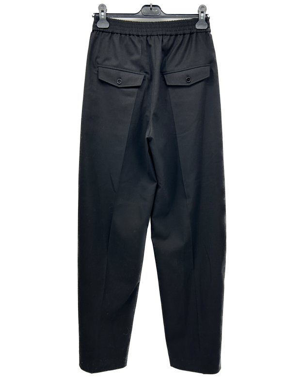 Pantalon noir à bande latérale blanche