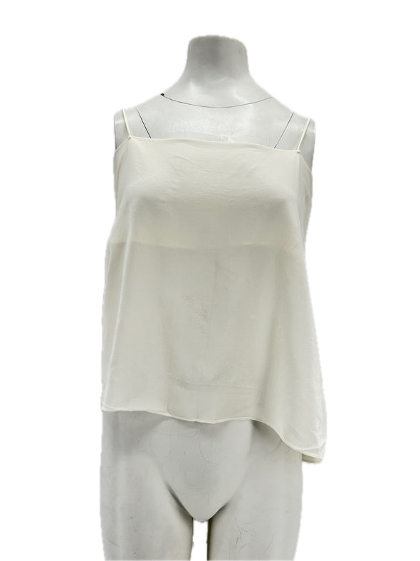 Top en soie blanc