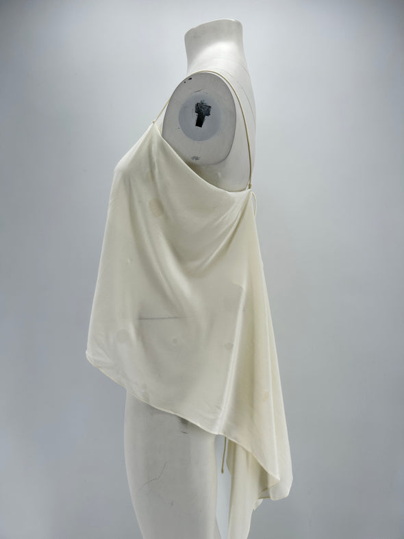 Top en soie blanc