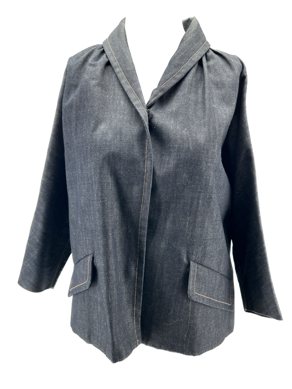 Veste en jean bleu brut