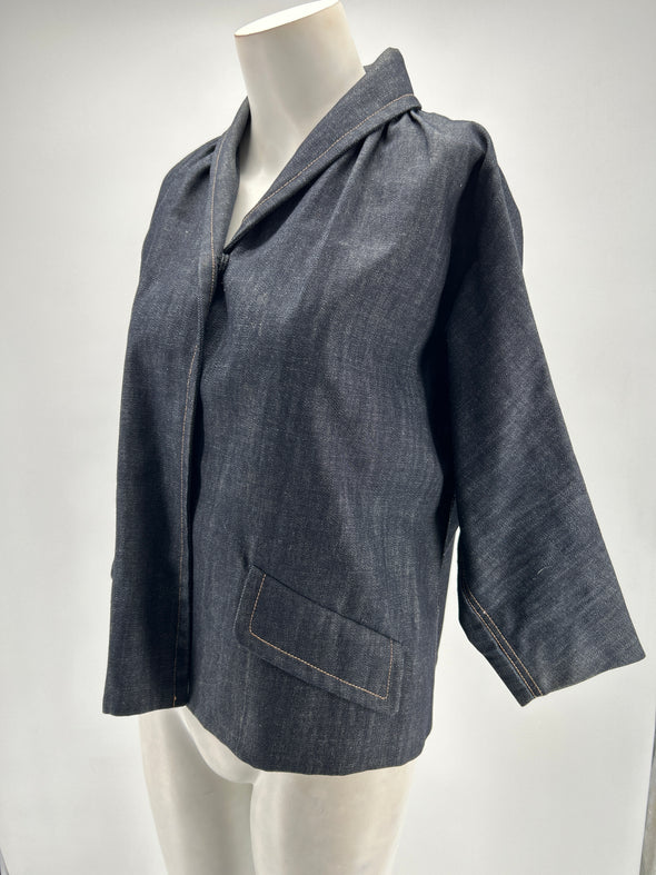 Veste en jean bleu brut