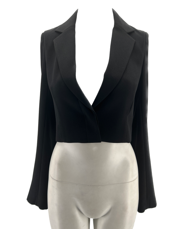 Veste de tailleur noire courte