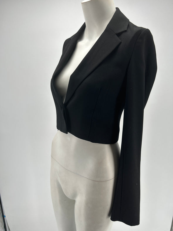 Veste de tailleur noire courte