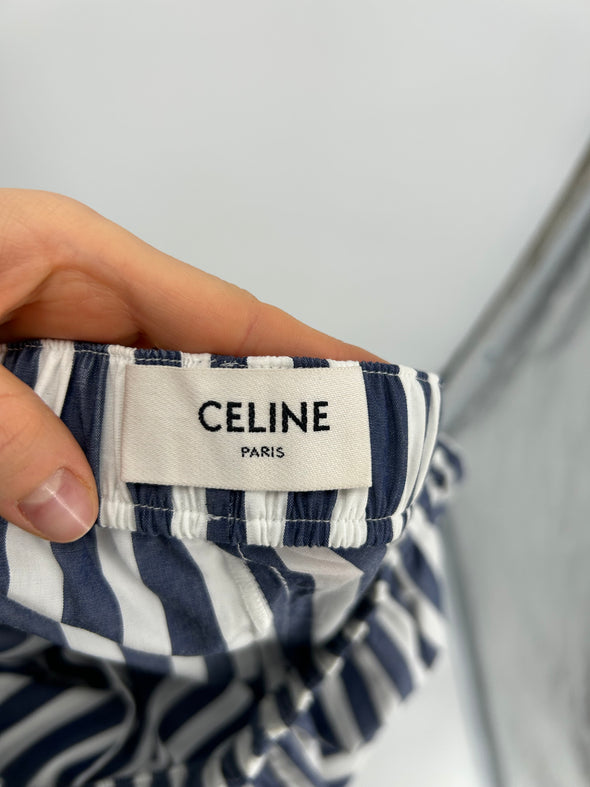 Pantalon à rayures marines et blanches