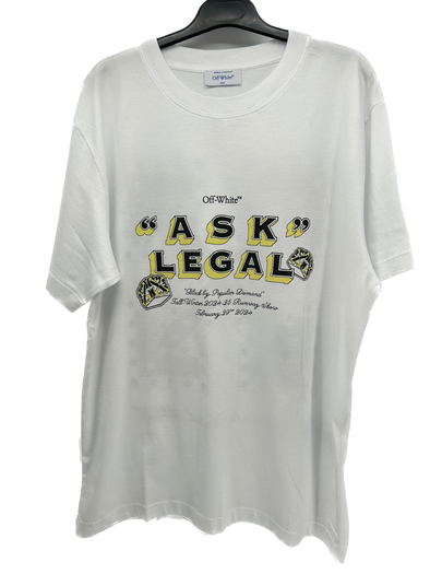 T-shirt "Ask Legal" blanc
