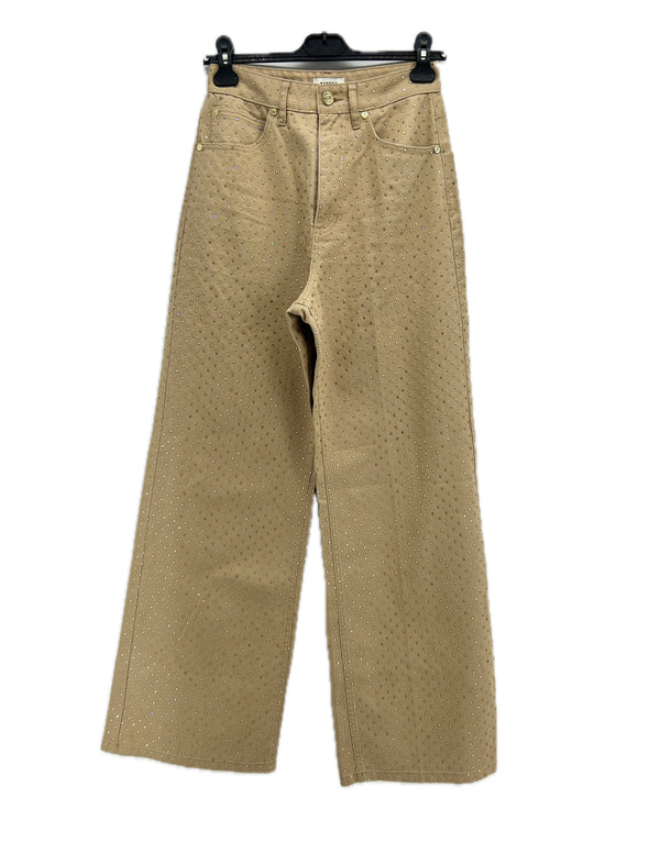 Jean beige à strass