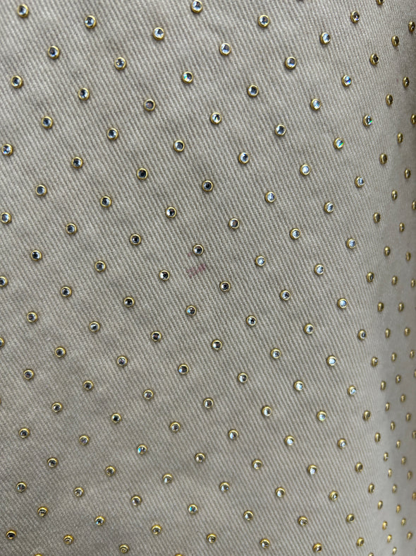 Jean beige à strass