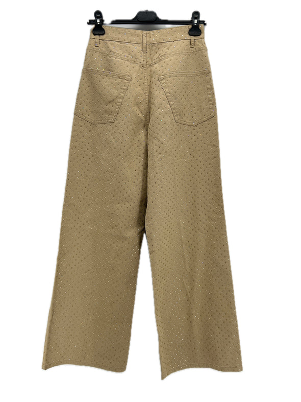 Jean beige à strass