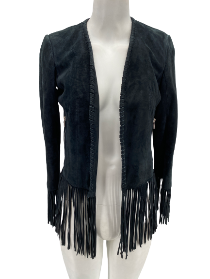 Veste en daim à franges
