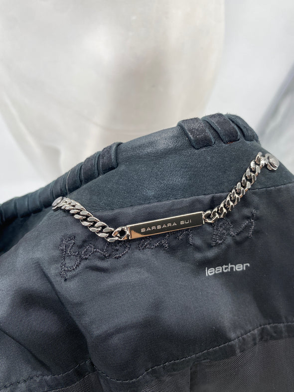 Veste en daim à franges