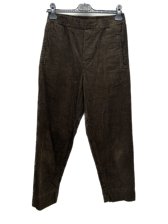 Pantalon marron droit en velours côtelé