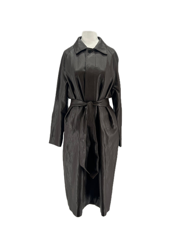 Trench-coat en simili cuir