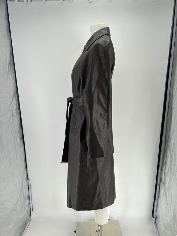 Trench-coat en simili cuir