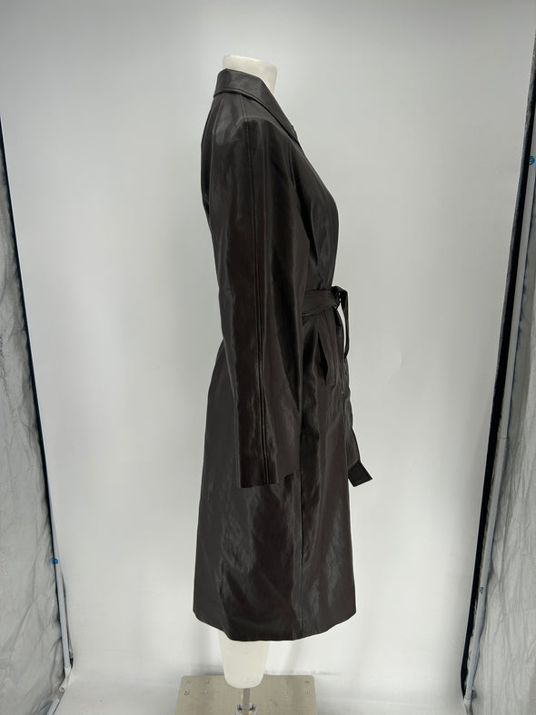 Trench-coat en simili cuir