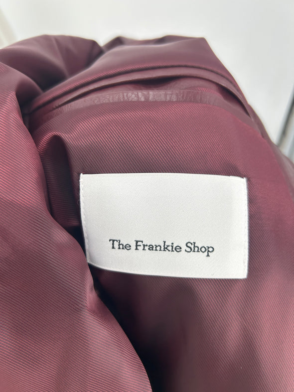 Veste en simili cuir bordeaux