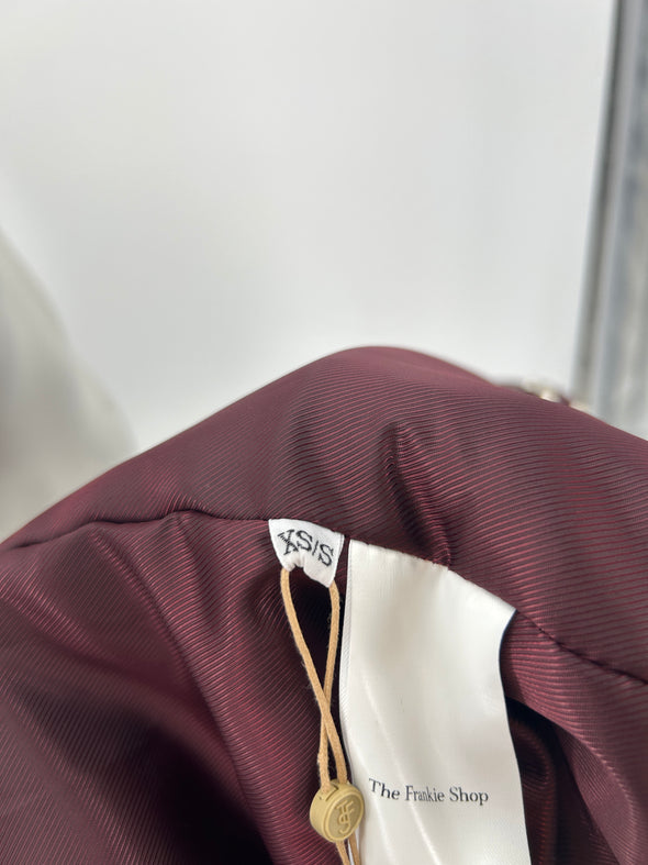 Veste en simili cuir bordeaux