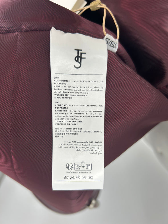 Veste en simili cuir bordeaux