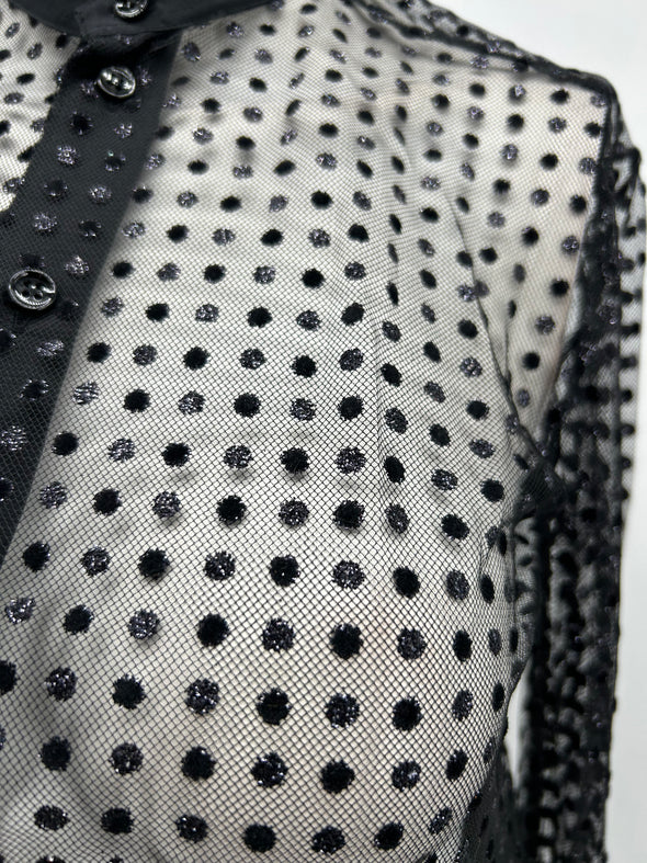 Chemise à pois noir