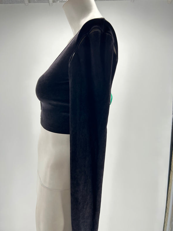 Top court noir à lacets