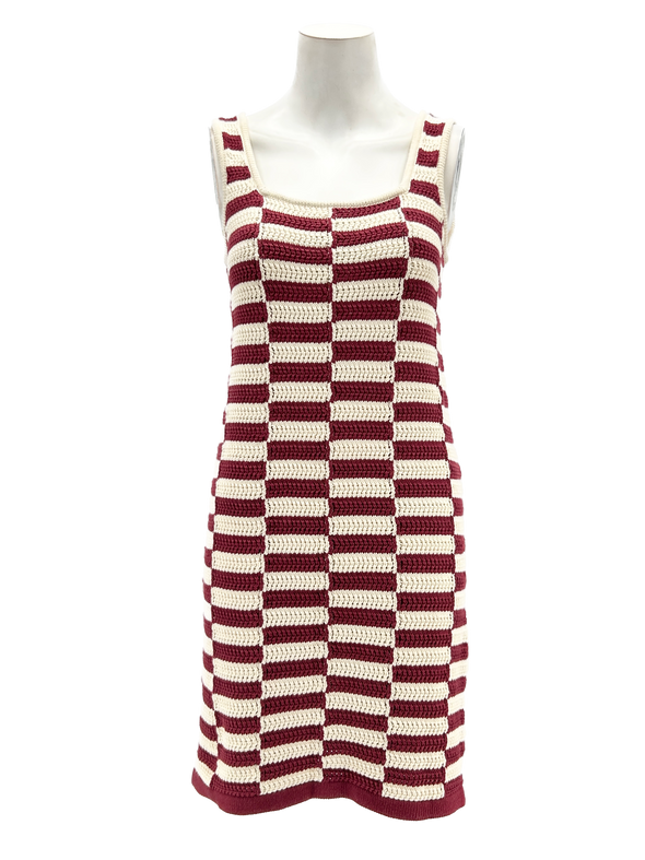 Robe bordeaux à carreaux