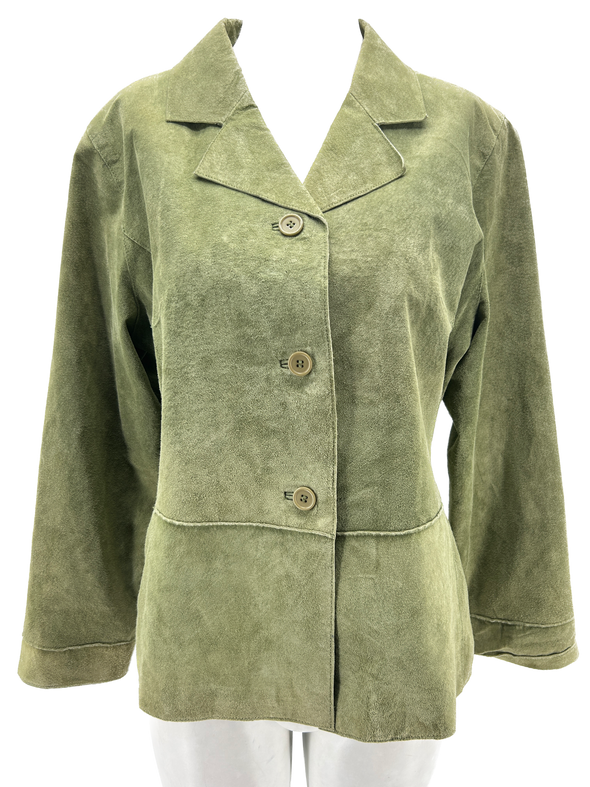 Veste en daim vert