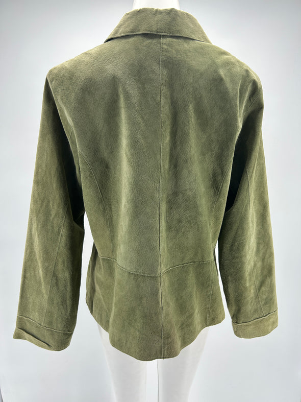 Veste en daim vert