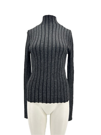 Pull col roulé gris