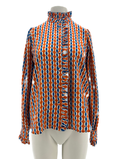 Chemise orange à motifs