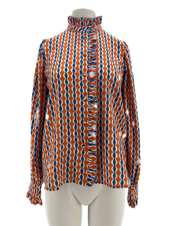 Chemise orange à motifs