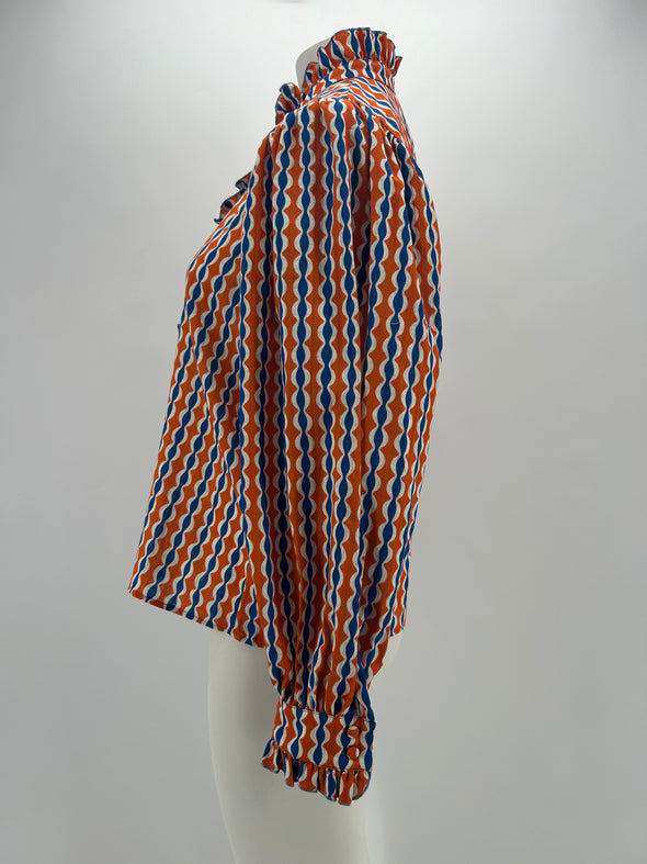 Chemise orange à motifs