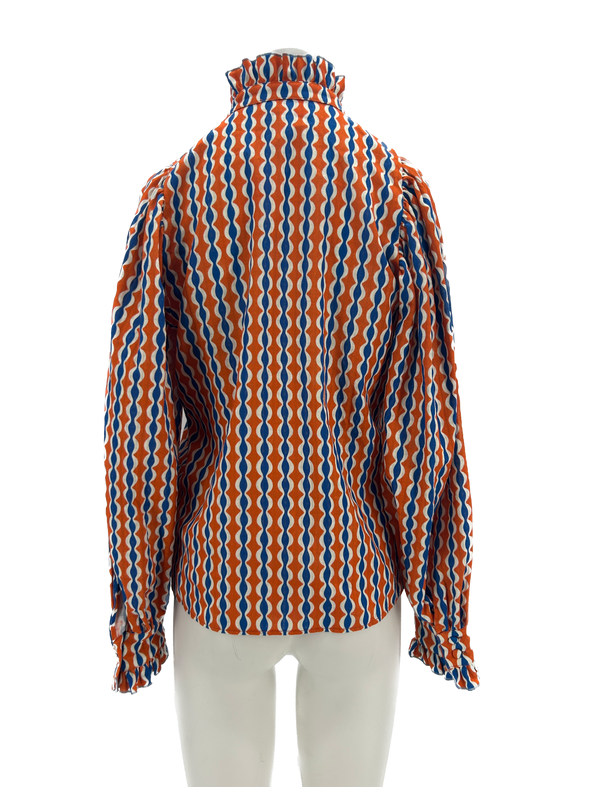 Chemise orange à motifs